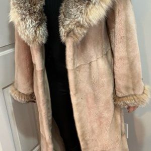 "BEAUTIFUL IN PINK" SHEARED MINK WITH FOX TRIM ALL GENUINE IMPORTED FROM GREECE